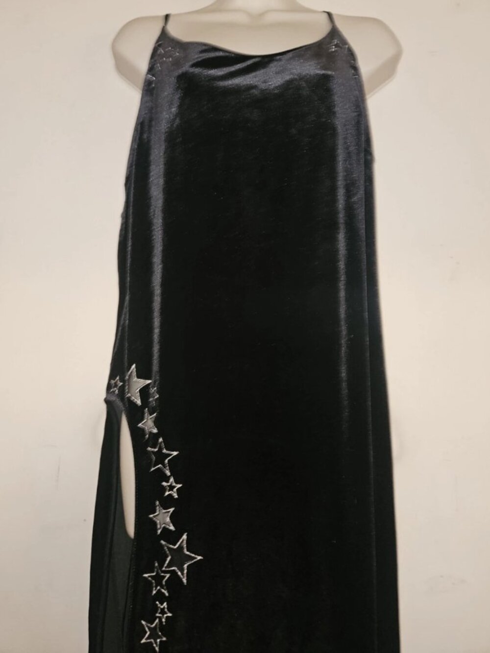 Victoria's Secret Starstruck Black Velvet Long Gown with Side Slit NWT